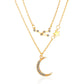 Double-layer star moon clavicle chain temperament diamond twelve constellation necklace ins net red accessories