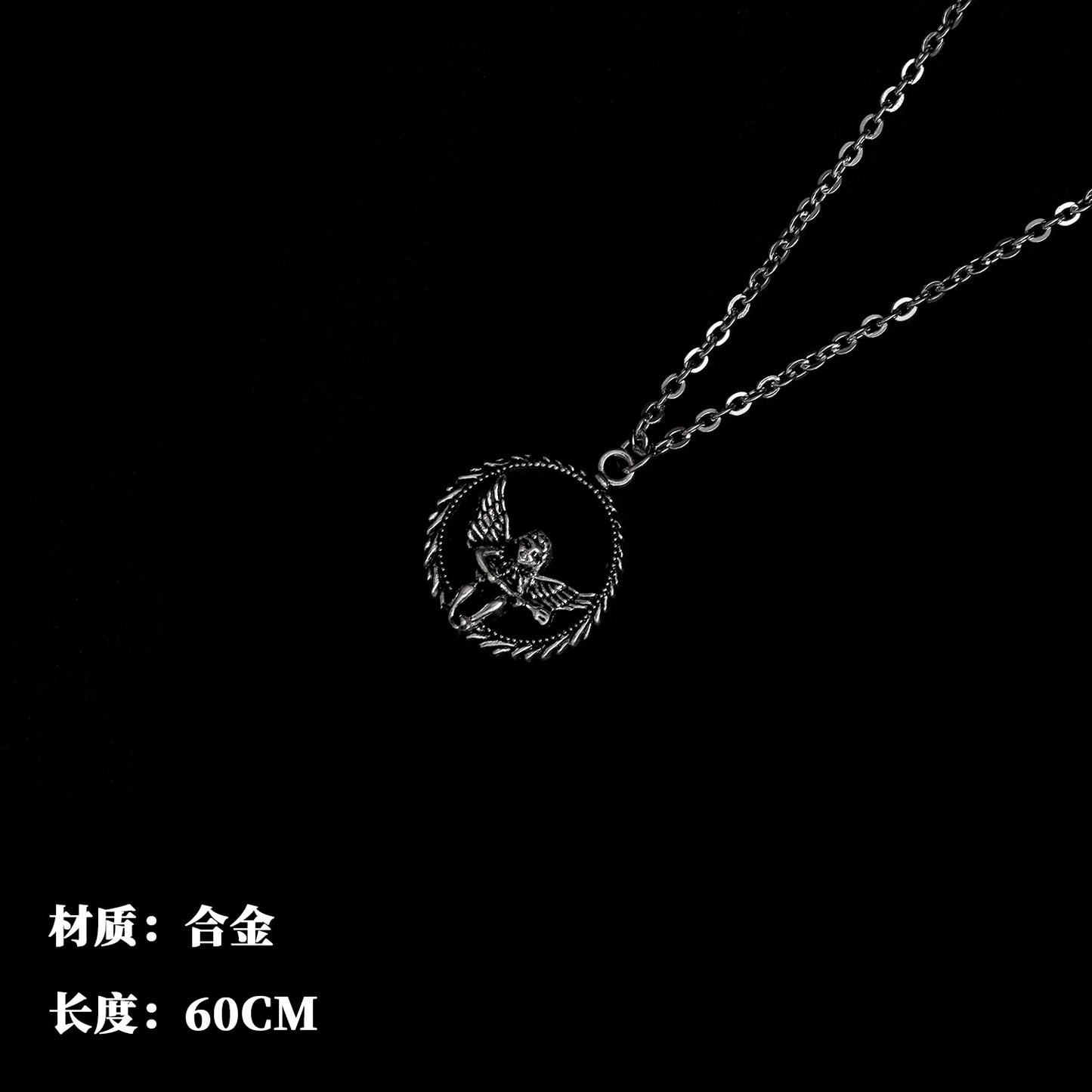 All-match chain titanium steel ring necklace pendant men's personality trendy hip-hop pendant couple accessories female