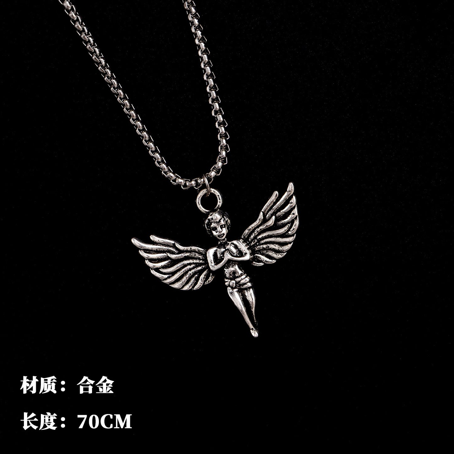 All-match chain titanium steel ring necklace pendant men's personality trendy hip-hop pendant couple accessories female