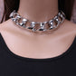 Jewelry exaggerated glossy thick chain CCB short necklace female hip-hop necklace collarbone chain accessories