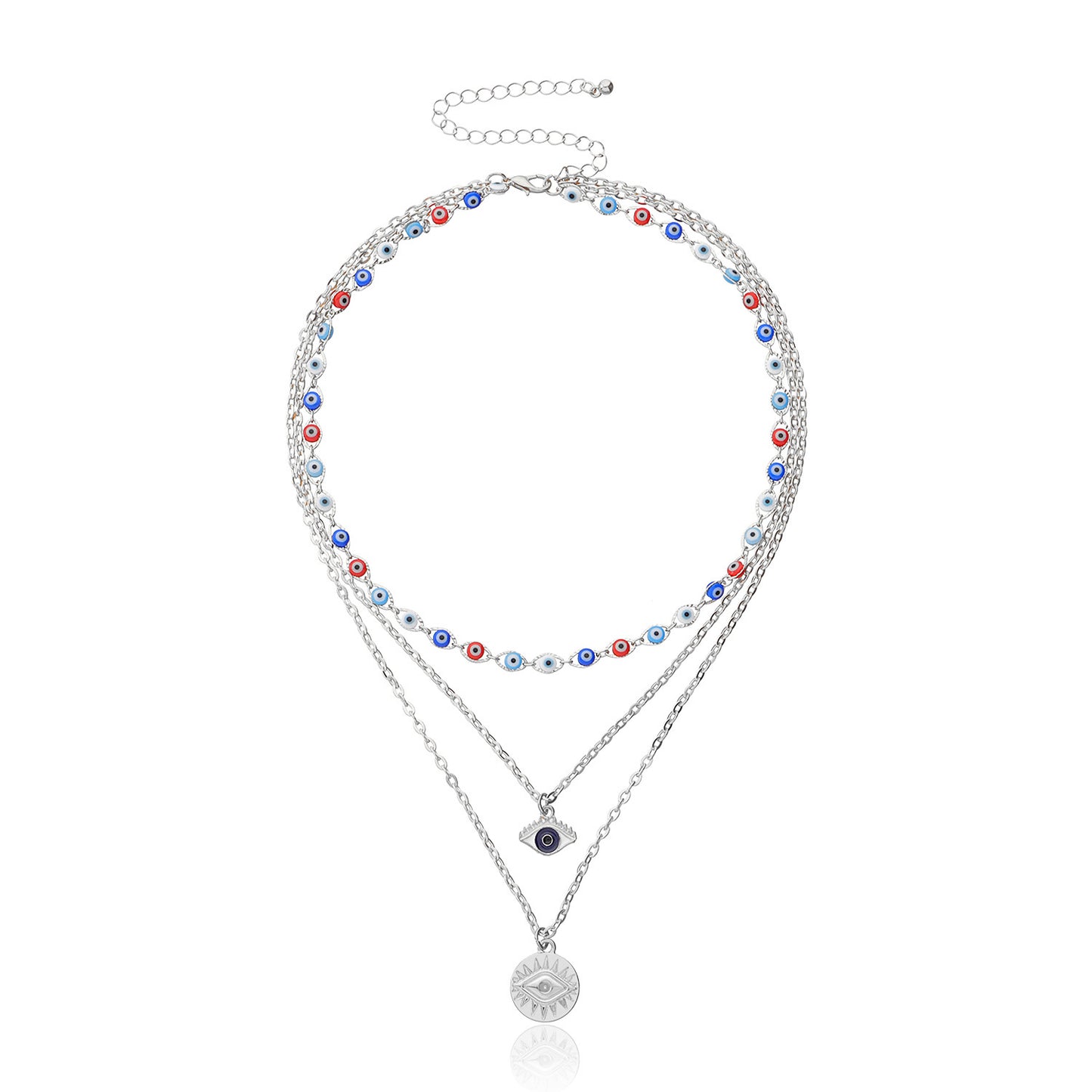 Jewelry multi-layer devil's eye pendant necklace female fashion exaggerated trend eye necklace