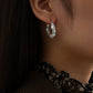 Jewelry fashion light luxury C-shaped full-diamond set earrings temperament all-match inlaid colored diamond geometric earrings