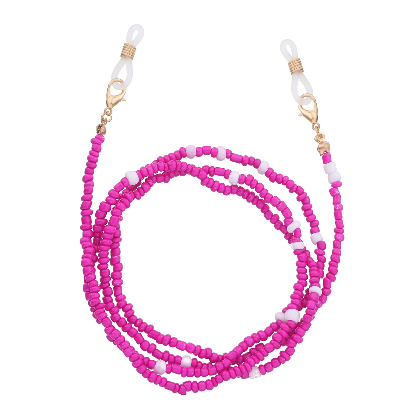 Jewelry multi-functional color rice bead glasses holder ladies face mask dual-use chain