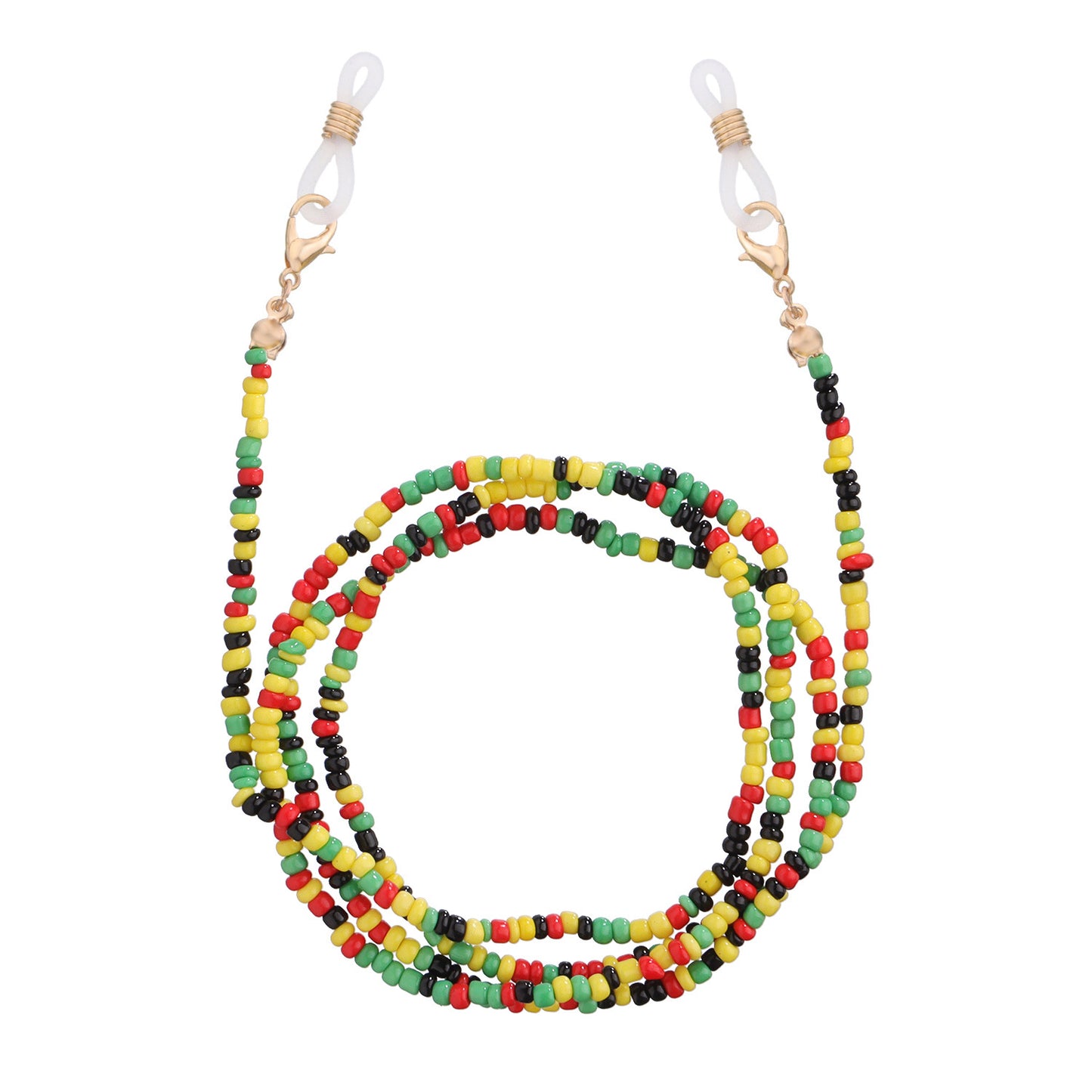 Customized jewelry multi-functional color rice bead glasses holder women's face mask double-use chain