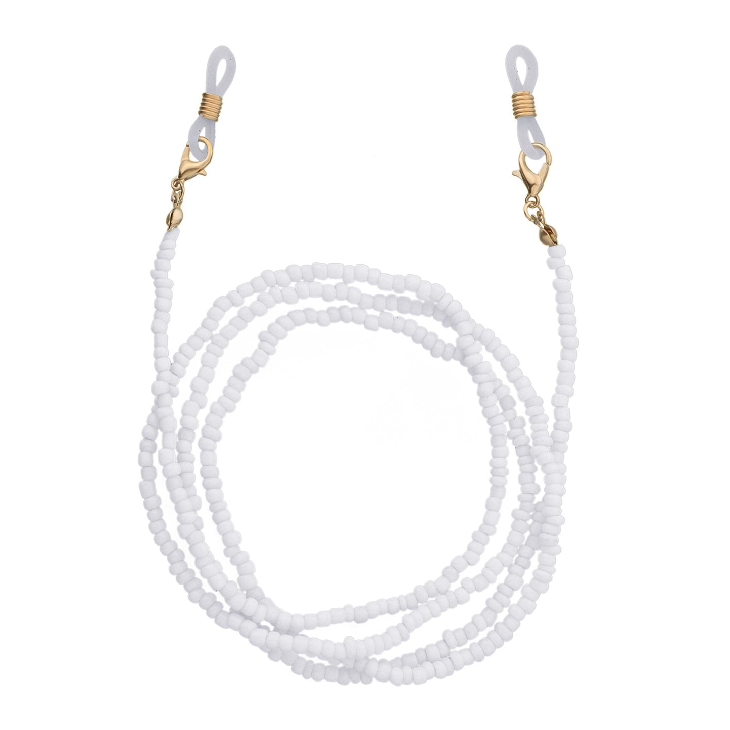 Jewelry multi-functional color rice bead glasses holder ladies face mask dual-use chain
