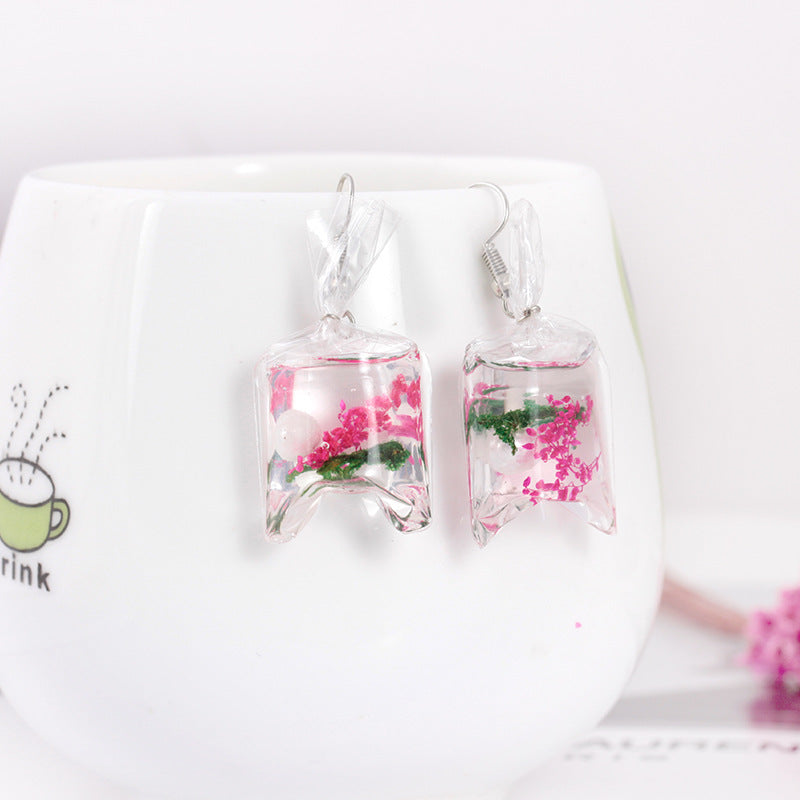 Fashion Creative Transparent Candy Goldfish Earrings Female Personality Carp Resin Earrings Earrings Earrings