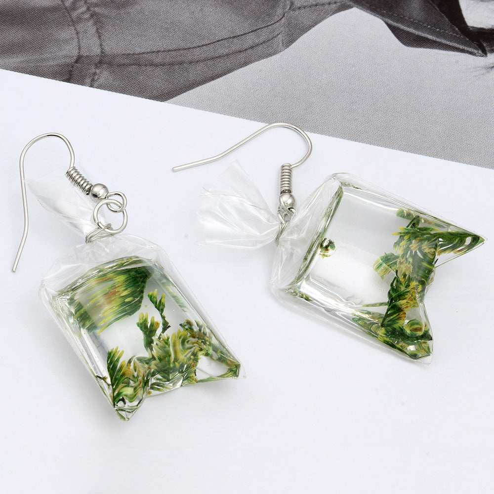 Fashion Creative Transparent Candy Goldfish Earrings Female Personality Carp Resin Earrings Earrings Earrings