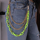 Jewelry cross chain fluorescent color punk waist chain acrylic metal multi-layer body chain hanging chain women