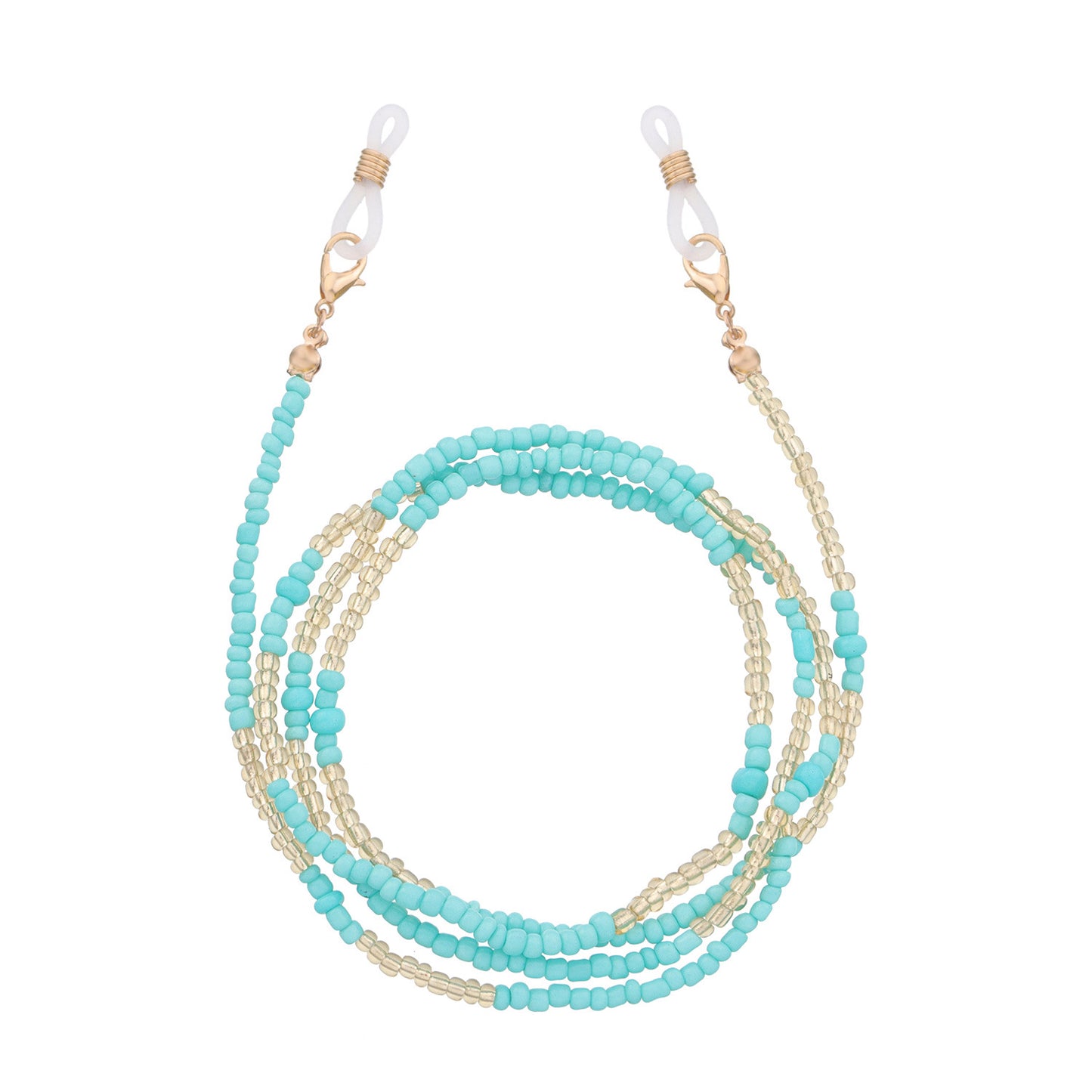 Jewelry multi-functional color rice bead glasses holder ladies face mask dual-use chain