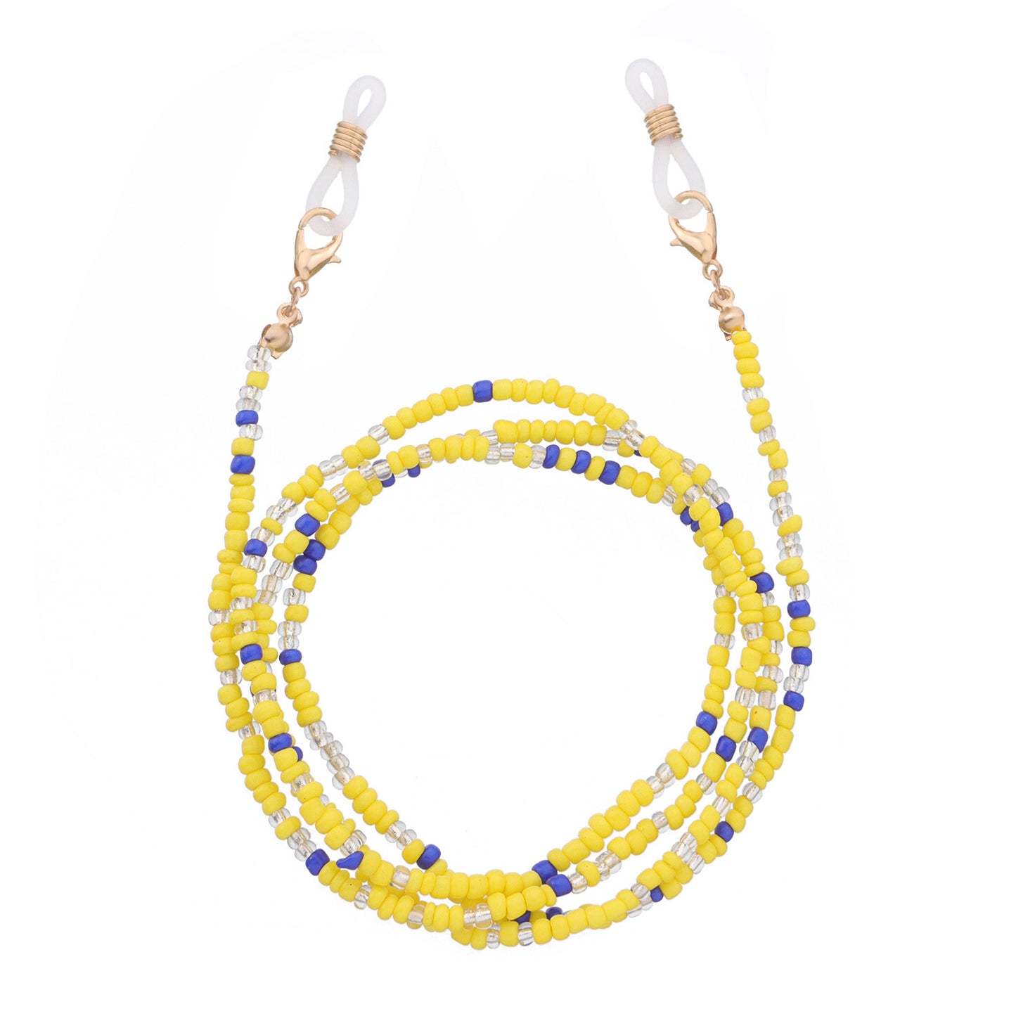 Jewelry multi-functional color rice bead glasses holder ladies face mask dual-use chain