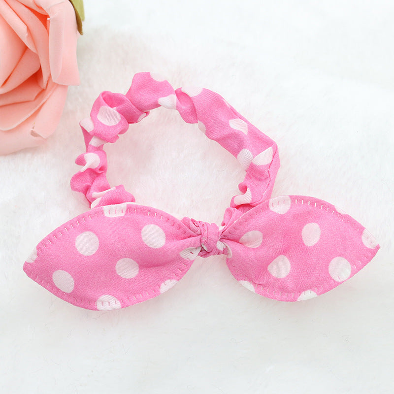 Rabbit Ears Hair Ring Bow Knot Hair Rope Hair Accessories Cute Playful Wave Nodding Flowers