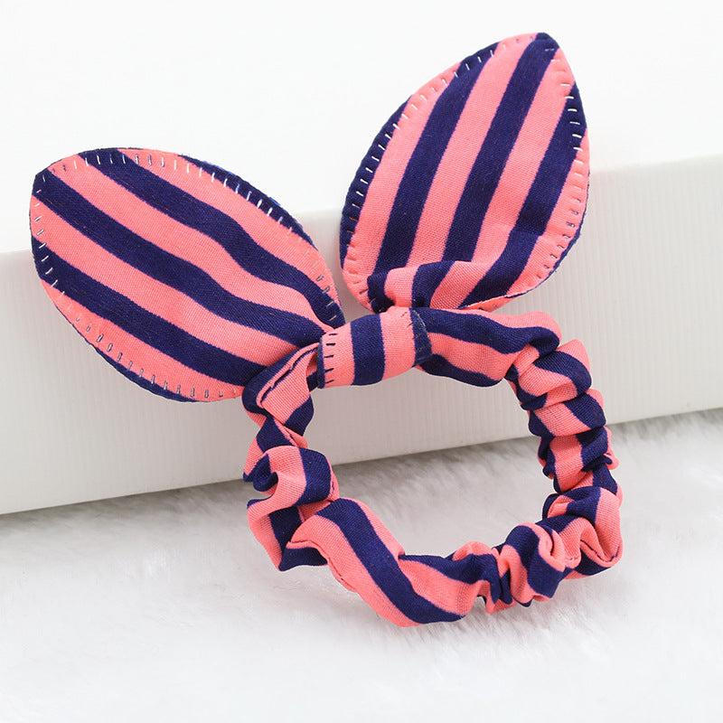 Rabbit Ears Hair Ring Bow Knot Hair Rope Hair Accessories Cute Playful Wave Nodding Flowers