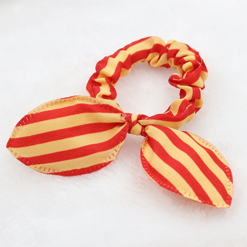 Rabbit Ears Hair Ring Bow Knot Hair Rope Hair Accessories Cute Playful Wave Nodding Flowers