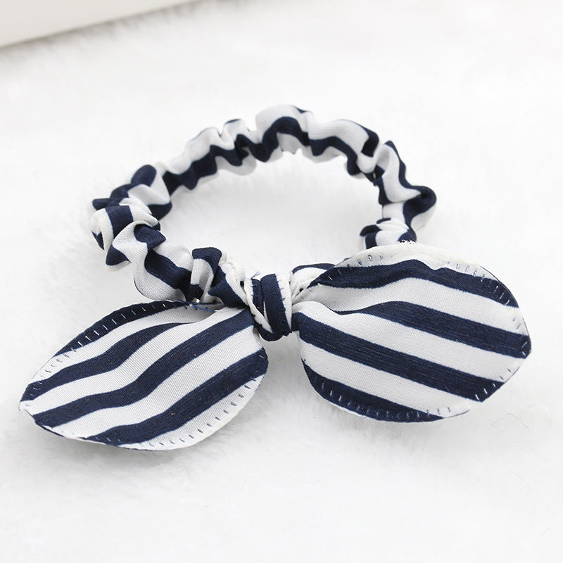 Rabbit Ears Hair Ring Bow Knot Hair Rope Hair Accessories Cute Playful Wave Nodding Flowers