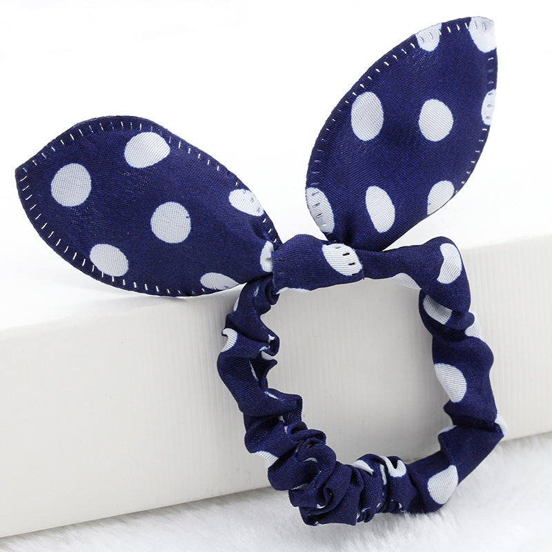 Rabbit Ears Hair Ring Bow Knot Hair Rope Hair Accessories Cute Playful Wave Nodding Flowers