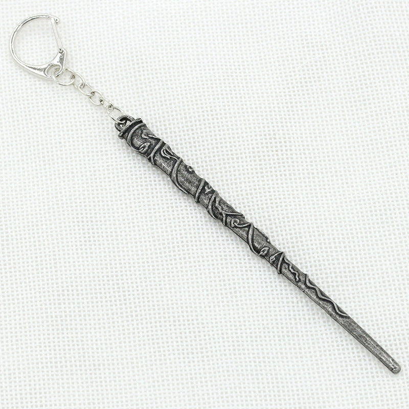 Harry Potter Retro Wand Key Chain Alloy Magic Wand Necklace Key Chain Ornament