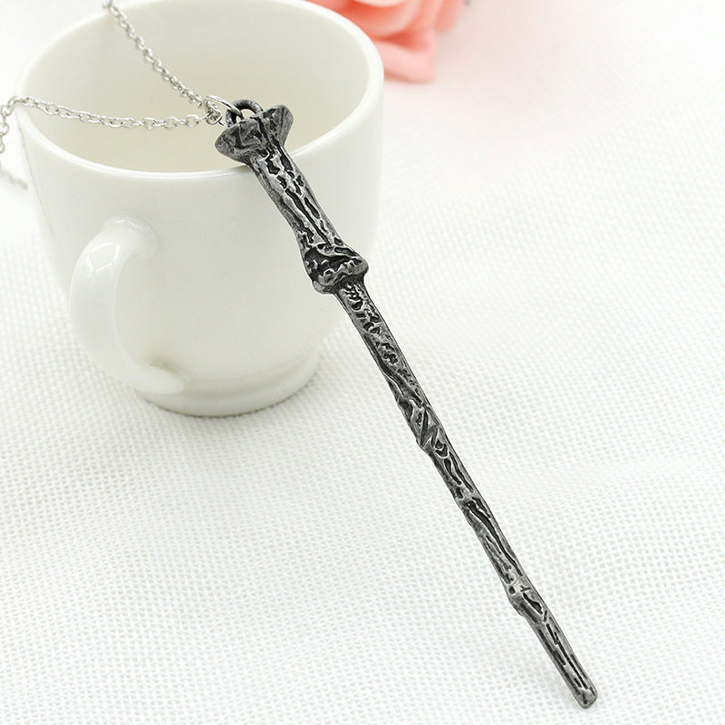 Harry Potter Retro Wand Key Chain Alloy Magic Wand Necklace Key Chain Ornament