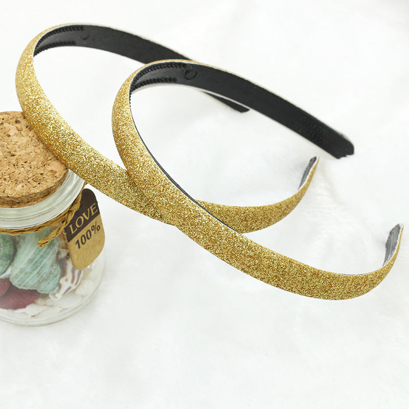 Popular Shiny Frosted Gold Powder Candy Color Hair Accessories Headband Headband One Dollar Jewelry