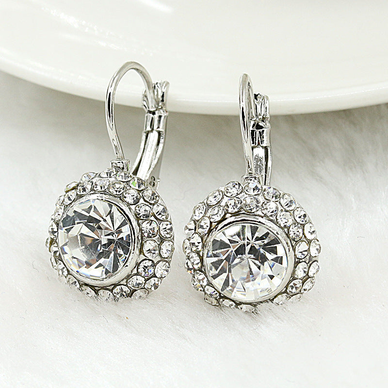 Jewelry Classic Moon River Earrings Diamond Round Versatile Earrings