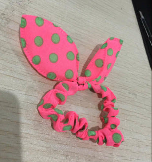 Rabbit Ears Hair Ring Bow Knot Hair Rope Hair Accessories Cute Playful Wave Nodding Flowers