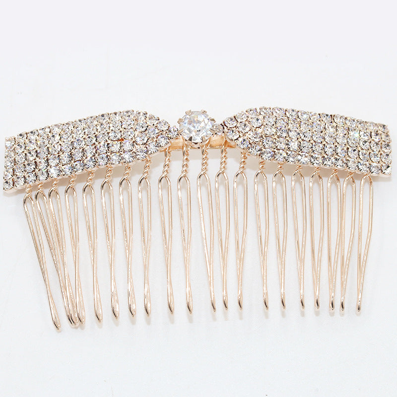 Full Rhinestone Bowknot Crown Word Love Sunflower Rhombus Liu Hai Hair Comb Jewelry