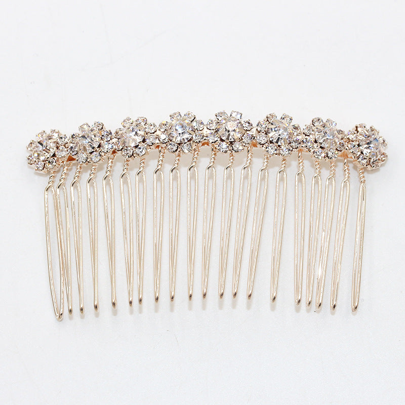 Full Rhinestone Bowknot Crown Word Love Sunflower Rhombus Liu Hai Hair Comb Jewelry