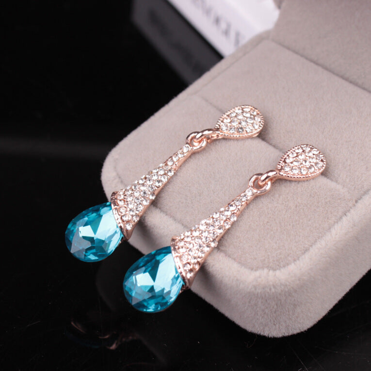 Fashionable Long Drop Earrings Simple and Exquisite Diamond Earrings Jewelry