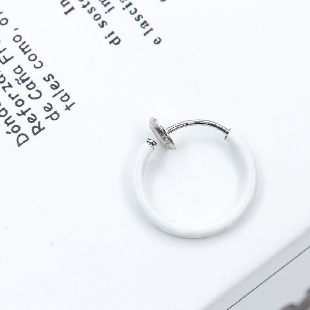 Simple small circle single earring fashion single no ear piercing ear clip nose ring