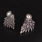 Retro Harajuku Stereo Wings Trendy Earrings Feather Diamond Fashion Alloy Beautiful Temperament Piercing Earrings C611