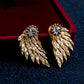 Retro Three-dimensional Angel Wings Stud Earrings Feather Diamond Alloy Piercing Stud Earrings