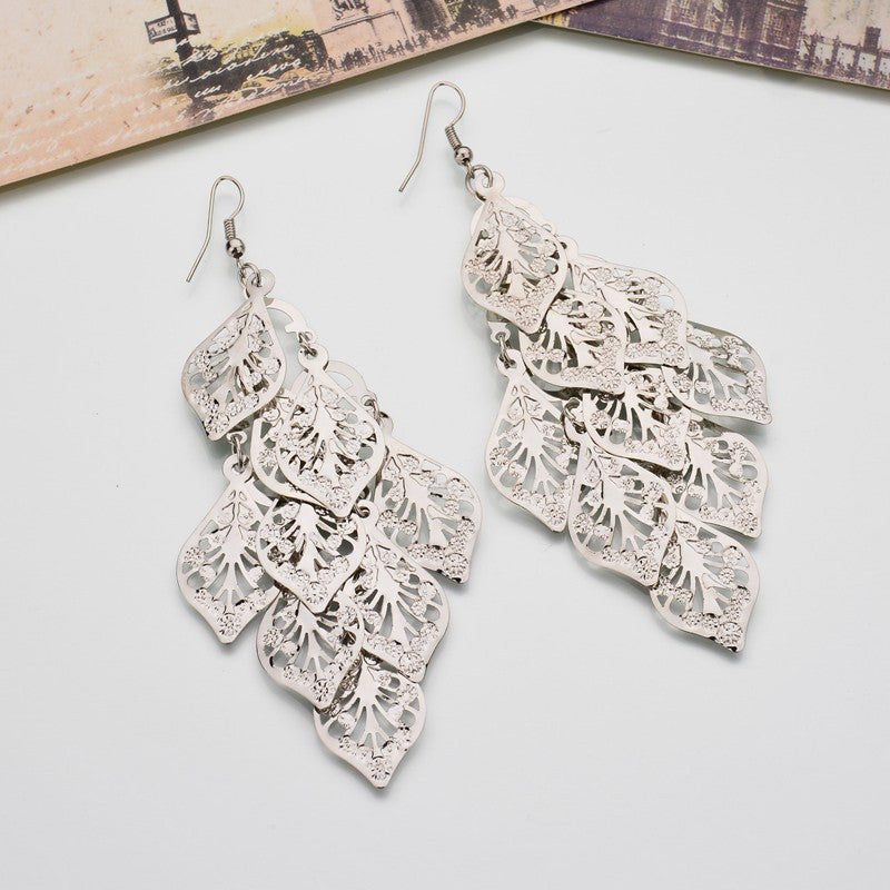 Fashion meets rainy season electroplated leaf earrings clothing accessories earrings earrings