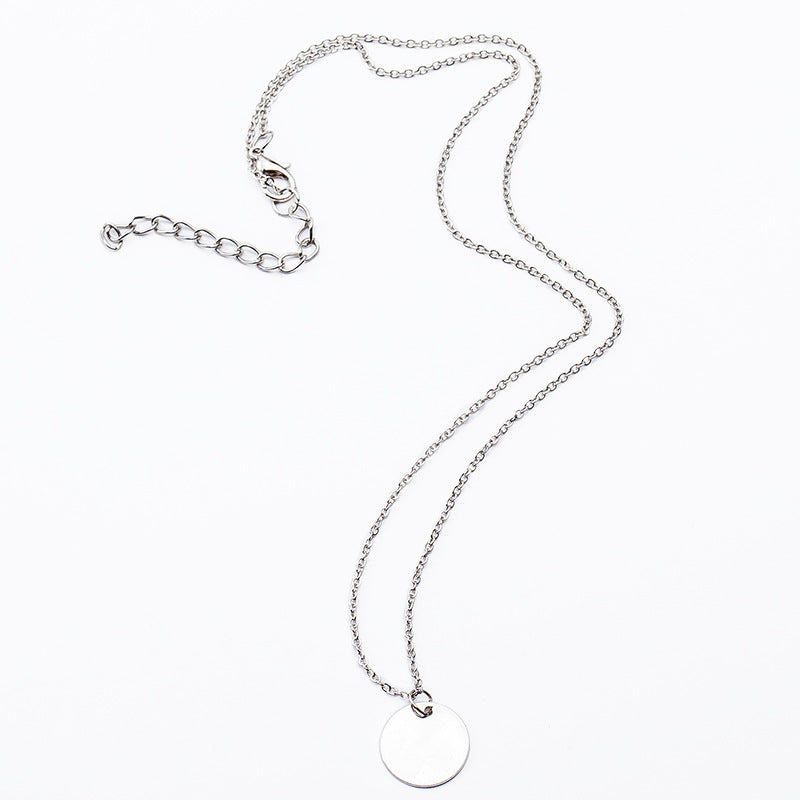 Simple Small Disc Thin Chain Temperament Clavicle Chain Simple Necklace Versatile Necklace Accessories