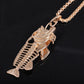 Fishbone Necklace Popular Jewelry Exaggerated Metal Animal Pendant
