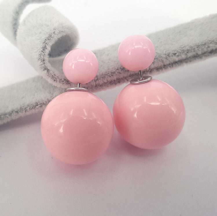 Candy-colored spherical stud earrings Ode to Joy star with the same jewelry resin alloy earrings