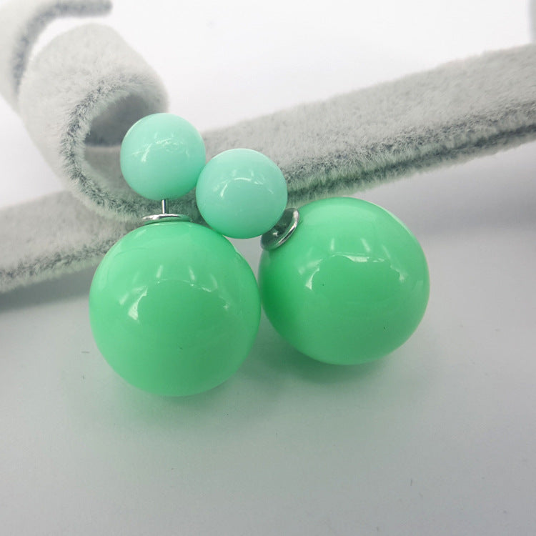 Candy-colored spherical stud earrings Ode to Joy star with the same jewelry resin alloy earrings