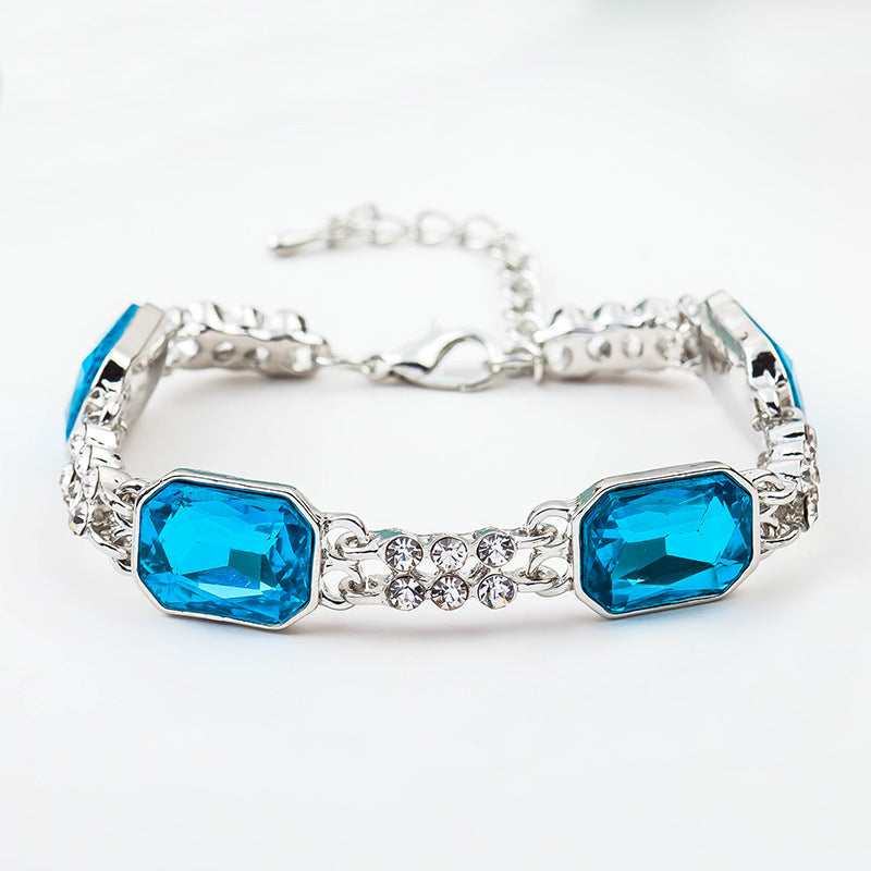 Fashion Jewelry Ocean Heart Peach Heart Diamond Crystal Bracelet Women's Accessories Bracelet