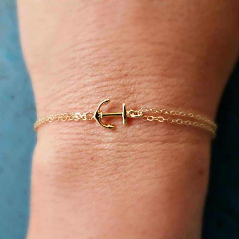 Ladies Spring Alloy Simple Cheap Anchor Bracelet Boutique Gift