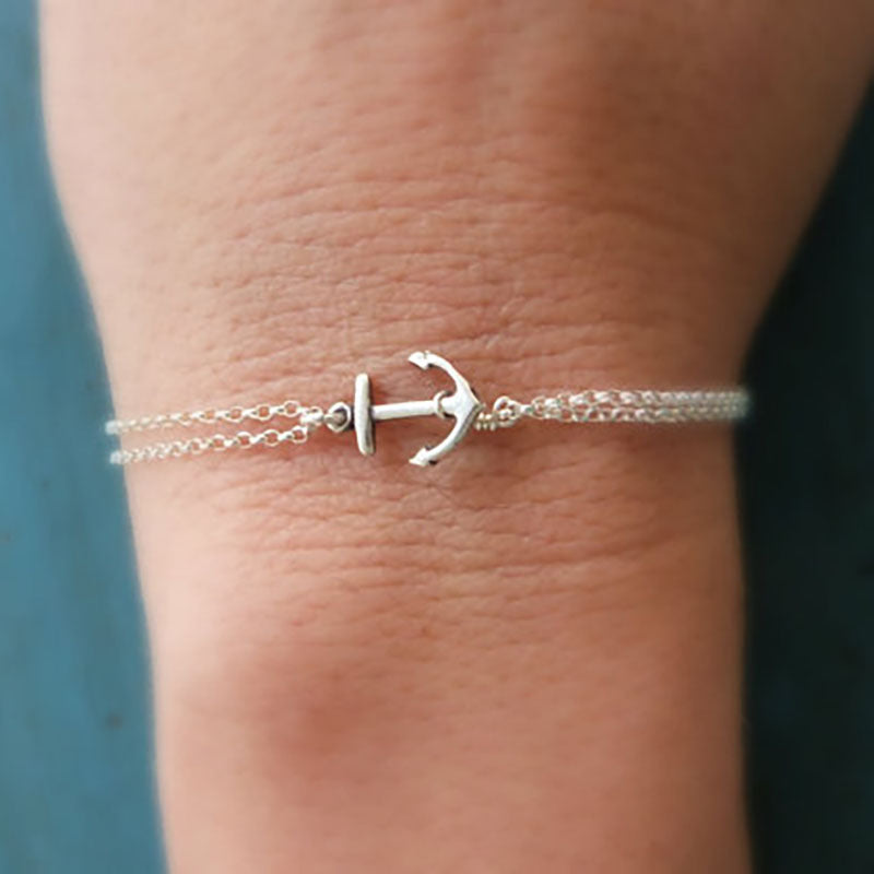 Ladies Spring Alloy Simple Cheap Anchor Bracelet Boutique Gift