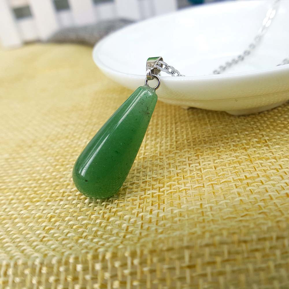 Drop-shaped turquoise necklace jewelry natural stone pendant clavicle chain clothing with chain necklace