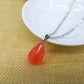 Multi-faceted Natural Stone Drop Shape Pendant Necklace Personality Clavicle Chain Necklace Versatile Clothing Accessories
