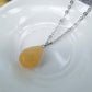 Multi-faceted Natural Stone Drop Shape Pendant Necklace Personality Clavicle Chain Necklace Versatile Clothing Accessories