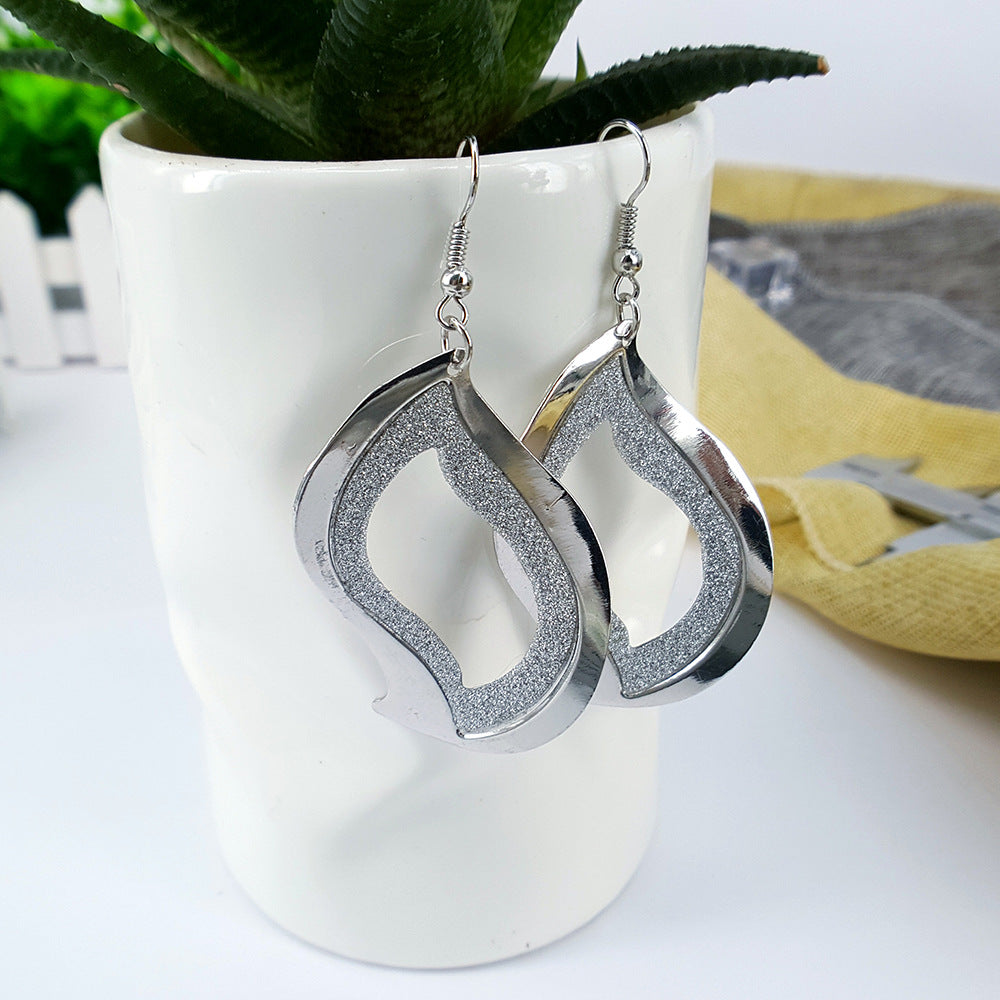 Earrings Hollow Frosted Earrings Fashion Magazine Earrings fashionearring