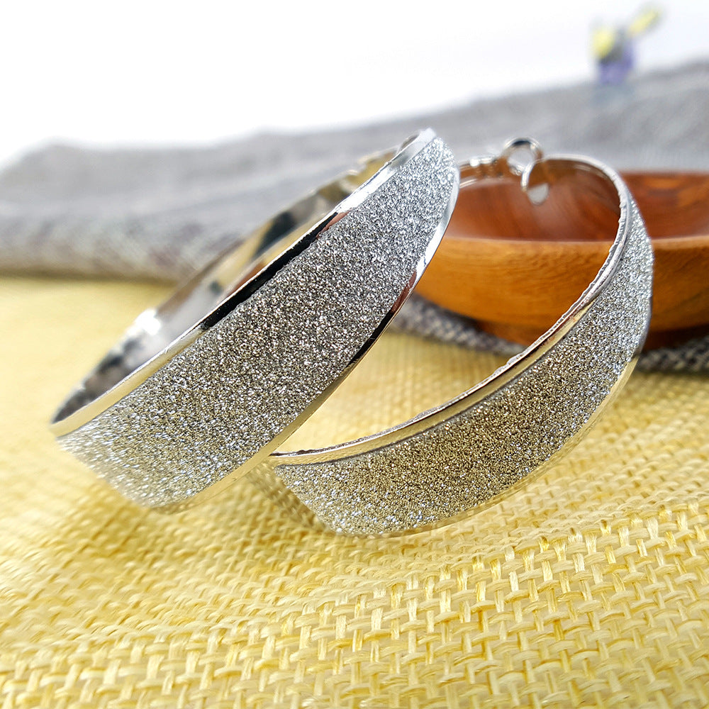 Fashion temperament matte earrings alloy ring ear jewelry earrings earrings