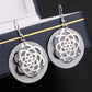3D three-dimensional hollow flower earring earrings alloy frosted earrings earrings