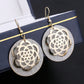 3D three-dimensional hollow flower earring earrings alloy frosted earrings earrings