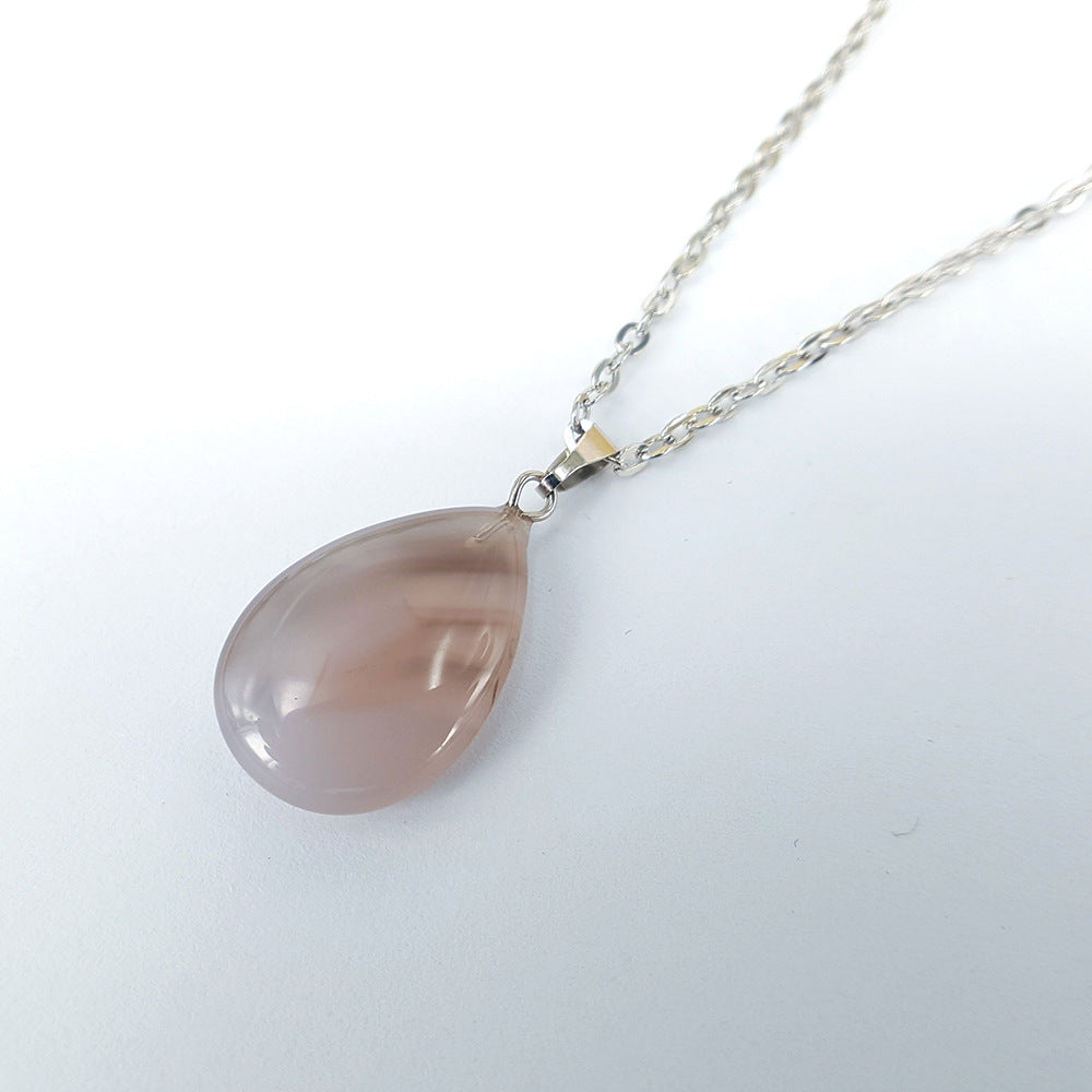 Clothing Accessories Necklace Simple Water Drop Necklace Clavicle Chain Natural Stone Pendant With Chain