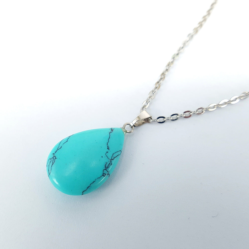 Clothing Accessories Necklace Simple Water Drop Necklace Clavicle Chain Natural Stone Pendant With Chain