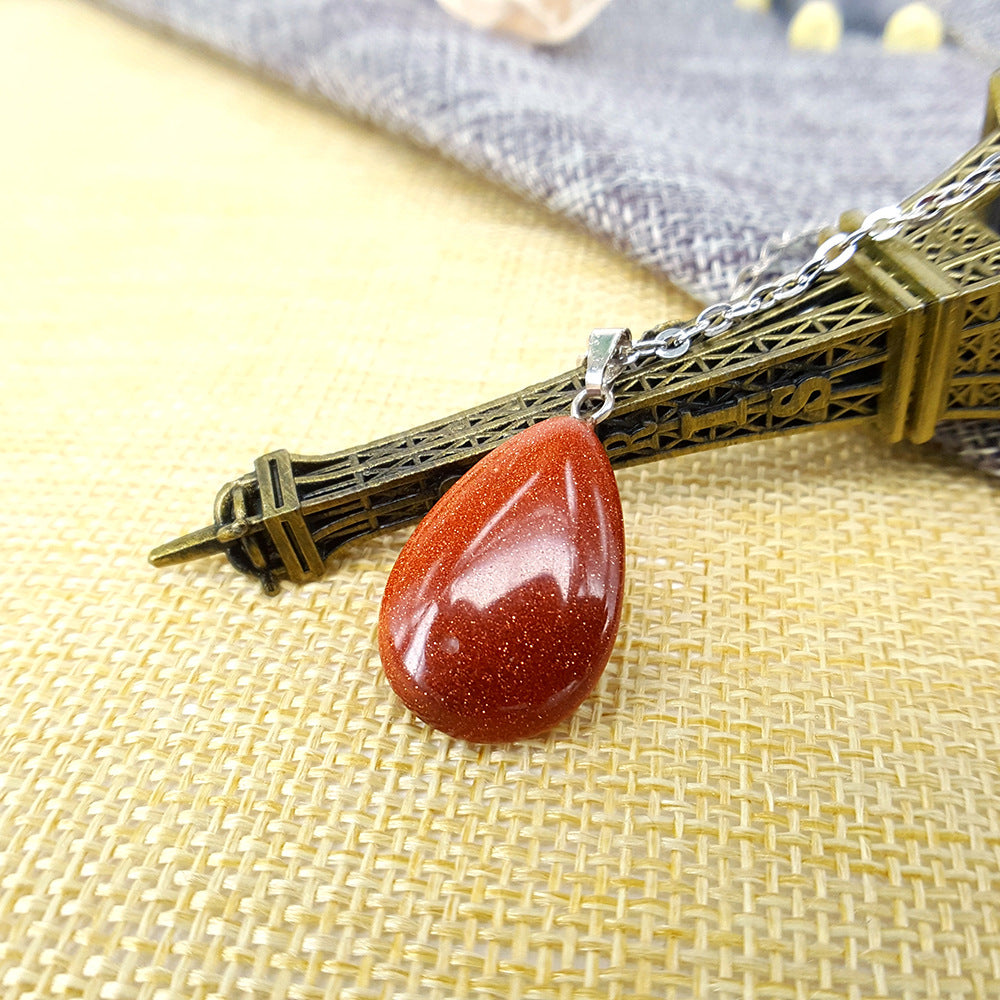 Clothing Accessories Necklace Simple Water Drop Necklace Clavicle Chain Natural Stone Pendant With Chain