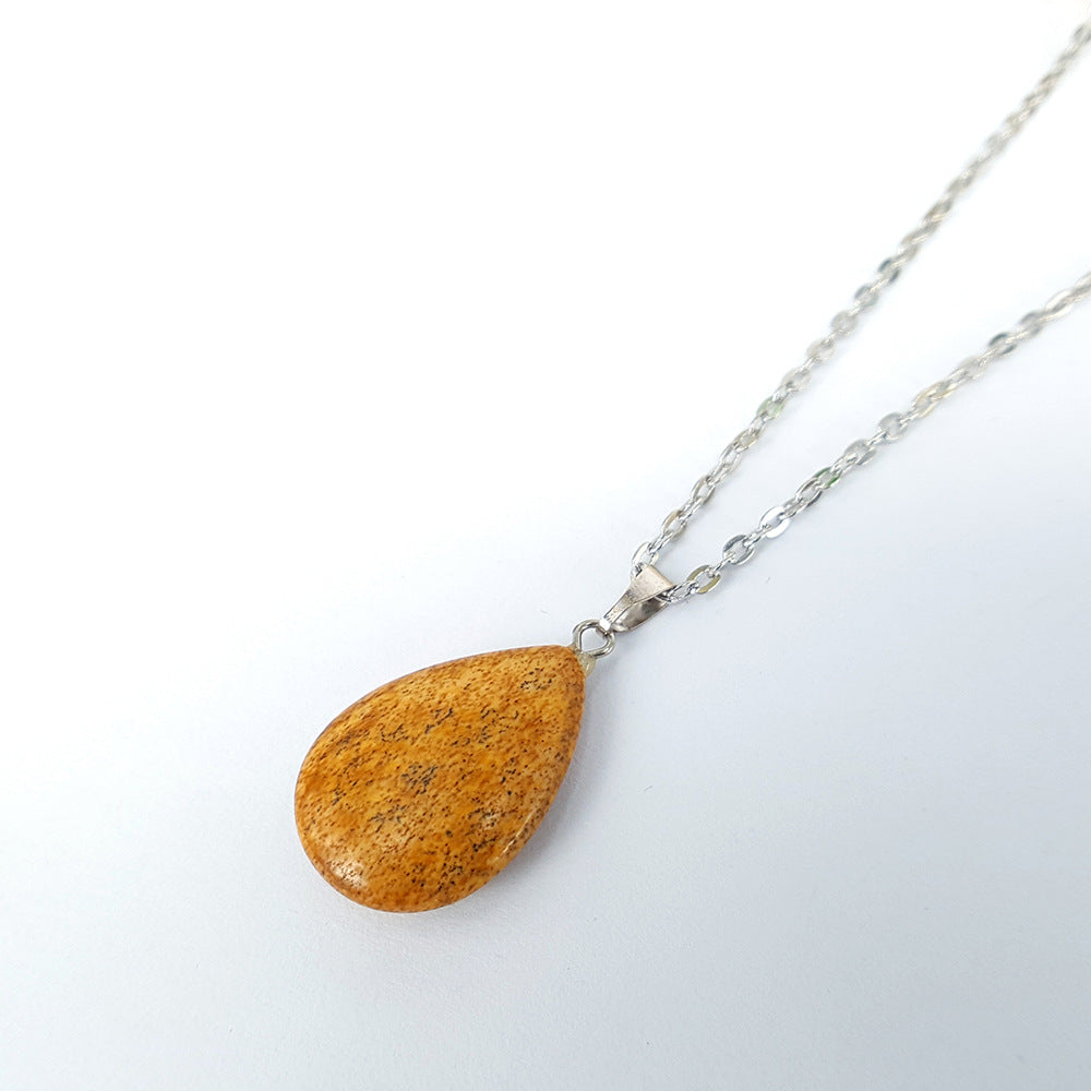 Clothing Accessories Necklace Simple Water Drop Necklace Clavicle Chain Natural Stone Pendant With Chain