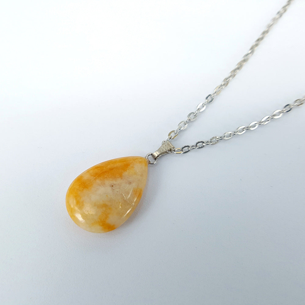 Clothing Accessories Necklace Simple Water Drop Necklace Clavicle Chain Natural Stone Pendant With Chain